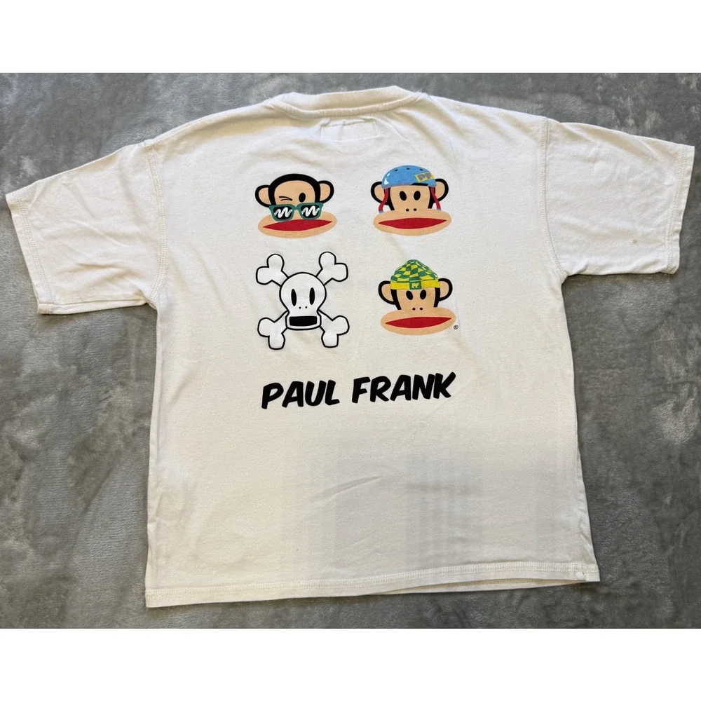 Paul Frank Julius Monkey Graphic T Shirt Kids 9-10 White Y2K Skater Streetwear